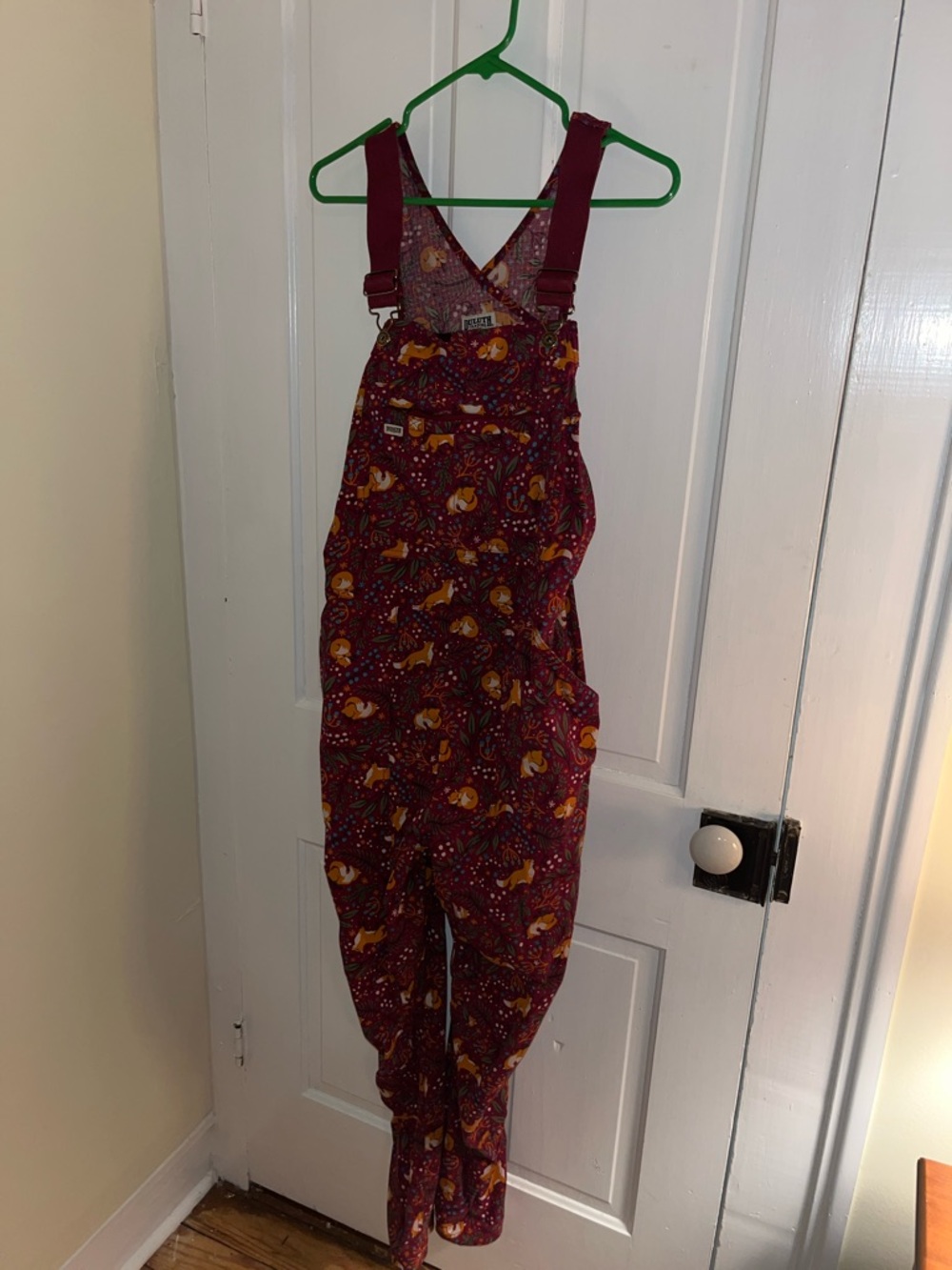 Duluth Trading Co fox print Women's Overalls Jumpsuit medium x 29